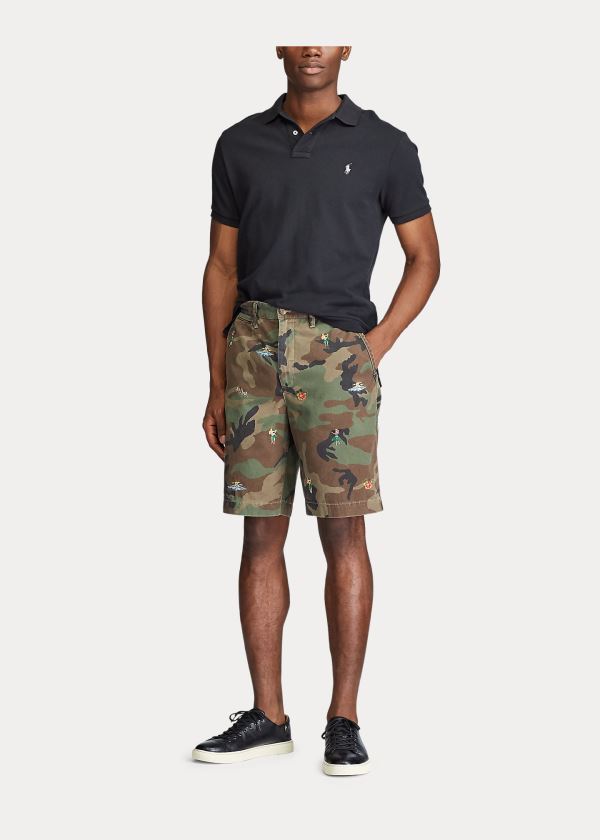 Men's Polo Ralph Lauren Relaxed Embroidered Camo Shorts | 270486SAF